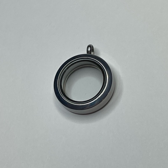 Classic Round Silver-Tone Gem Locket - Picture 2 of 4